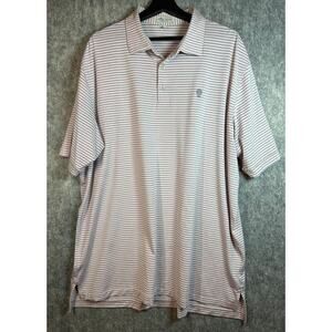 Peter Millar Summer Comfort Mens Pink Gray XXL Performance Golf Polo